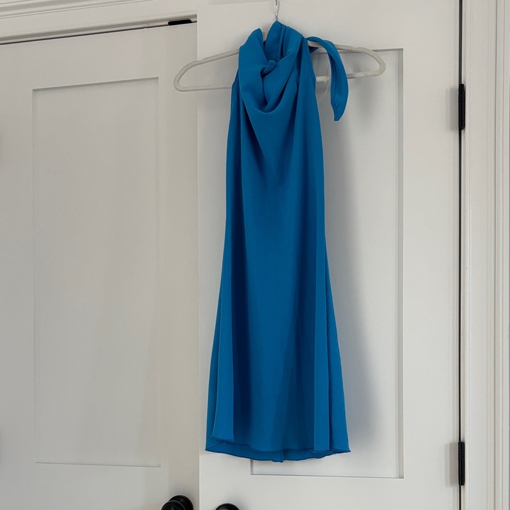 See You Monday Blue Backless Dress